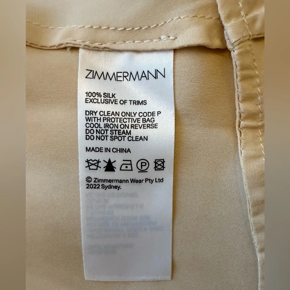Zimmermann Silk Cream Wrap Midi Dress - Picture 7 of 10